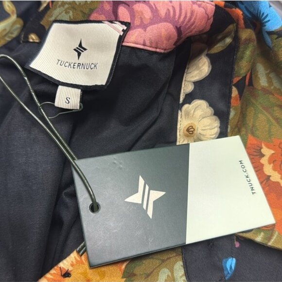 Tuckernuck | NEW Baroque Floral Delaney Short Puff Sleeve Maxi Dress Size S - Picture 11 of 11